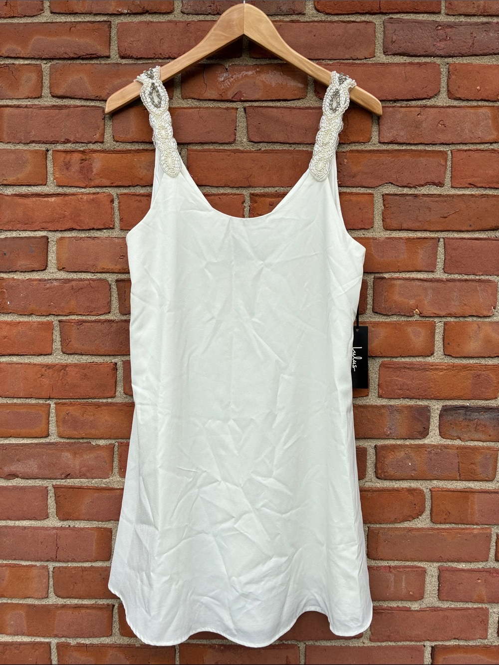 Lulus White Embellished-Strap Slip Dress